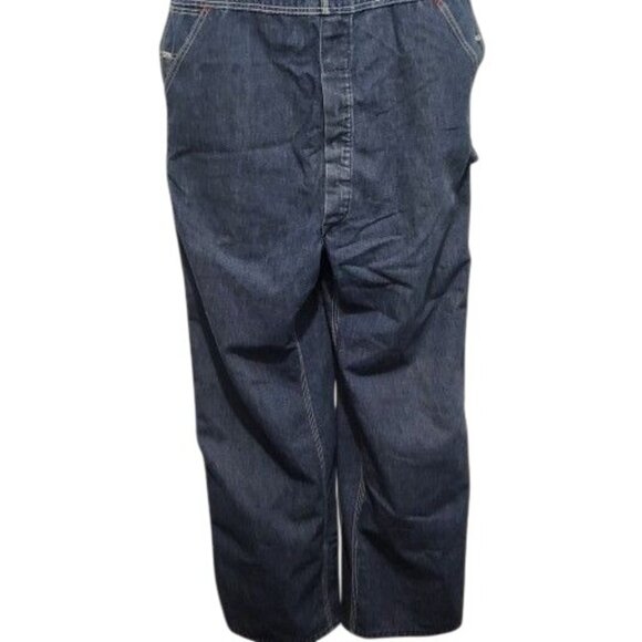 Vintage Big Mac Square Bak Overalls Men Sz XL Blue Denim Farmer Casual Workwear - Picture 5 of 12
